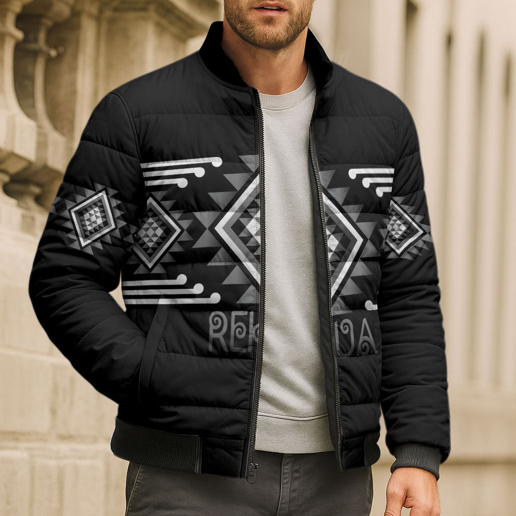 Aotearoa Atua Rehua Personalised Bomber Puffer Jacket Maori God Of Healing Taniko Motifs