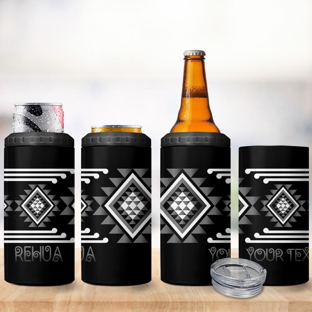 Aotearoa Atua Rehua Personalised 4 in 1 Can Cooler Tumbler Maori God Of Healing Taniko Motifs