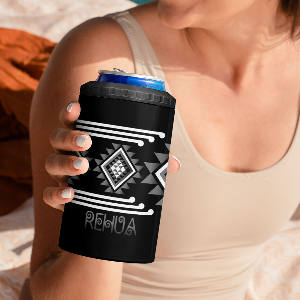 Aotearoa Atua Rehua Personalised 4 in 1 Can Cooler Tumbler Maori God Of Healing Taniko Motifs