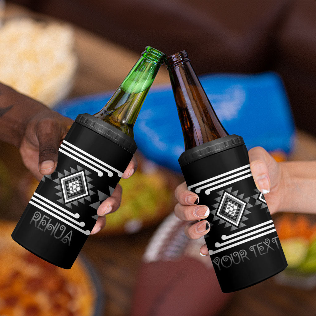 Aotearoa Atua Rehua Personalised 4 in 1 Can Cooler Tumbler Maori God Of Healing Taniko Motifs