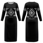 Aotearoa Atua Rehua Personalised Couples Matching Long Sleeve Bodycon Dress and Hawaiian Shirt Maori God Of Healing Taniko Motifs