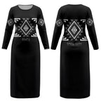 Aotearoa Atua Rehua Personalised Couples Matching Long Sleeve Bodycon Dress and Long Sleeve Button Shirt Maori God Of Healing Taniko Motifs