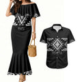 Aotearoa Atua Rehua Personalised Couples Matching Mermaid Dress and Hawaiian Shirt Maori God Of Healing Taniko Motifs