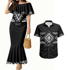 Aotearoa Atua Rehua Personalised Couples Matching Mermaid Dress and Hawaiian Shirt Maori God Of Healing Taniko Motifs