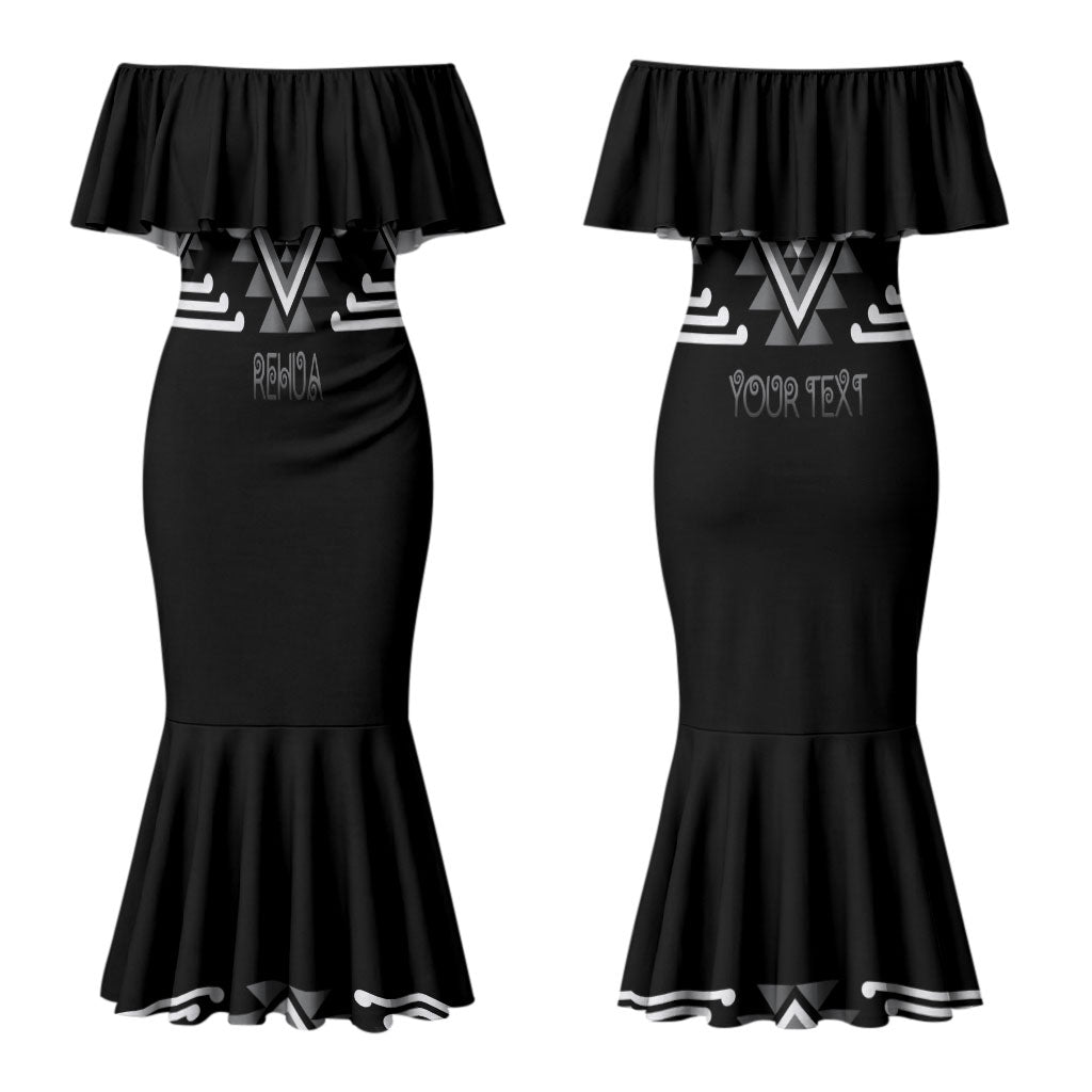 Aotearoa Atua Rehua Personalised Couples Matching Mermaid Dress and Long Sleeve Button Shirt Maori God Of Healing Taniko Motifs
