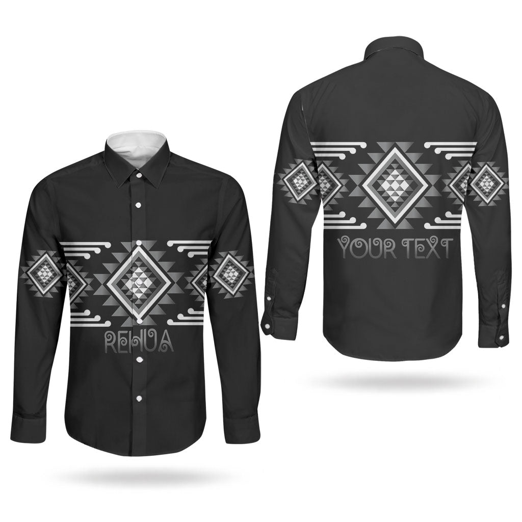 Aotearoa Atua Rehua Personalised Couples Matching Off Shoulder Maxi Dress and Long Sleeve Button Shirt Maori God Of Healing Taniko Motifs
