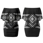 Aotearoa Atua Rehua Personalised Couples Matching Off Shoulder Short Dress and Hawaiian Shirt Maori God Of Healing Taniko Motifs