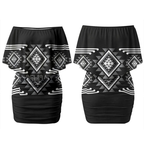 Aotearoa Atua Rehua Personalised Couples Matching Off Shoulder Short Dress and Hawaiian Shirt Maori God Of Healing Taniko Motifs