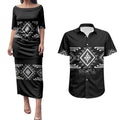 Aotearoa Atua Rehua Personalised Couples Matching Puletasi and Hawaiian Shirt Maori God Of Healing Taniko Motifs
