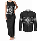 Aotearoa Atua Rehua Personalised Couples Matching Tank Maxi Dress and Long Sleeve Button Shirt Maori God Of Healing Taniko Motifs