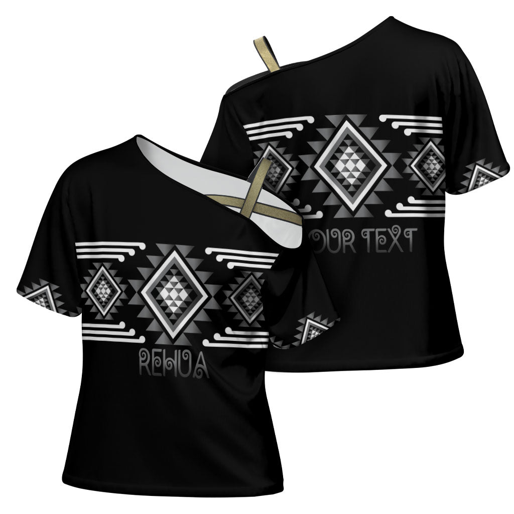 Aotearoa Atua Rehua Personalised Cross Shoulder Shirt Maori God Of Healing Taniko Motifs