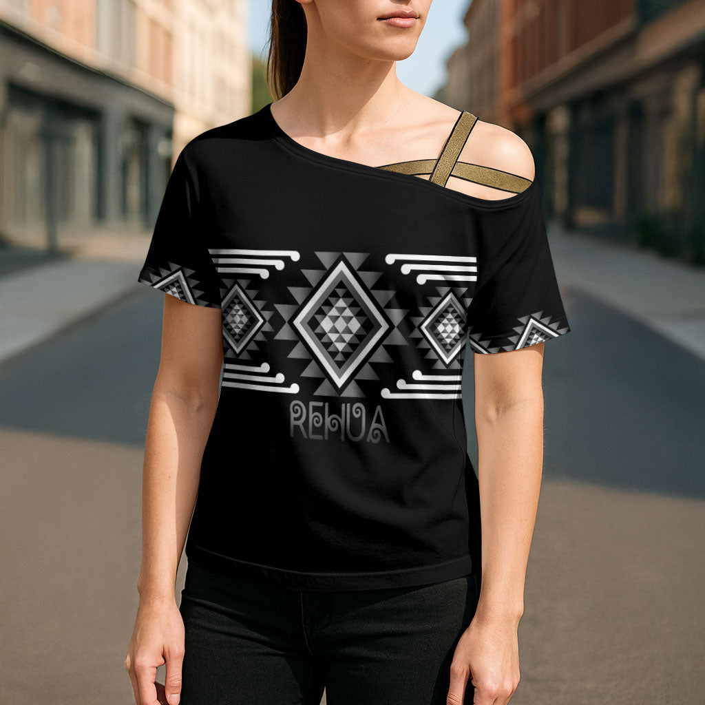 Aotearoa Atua Rehua Personalised Cross Shoulder Shirt Maori God Of Healing Taniko Motifs