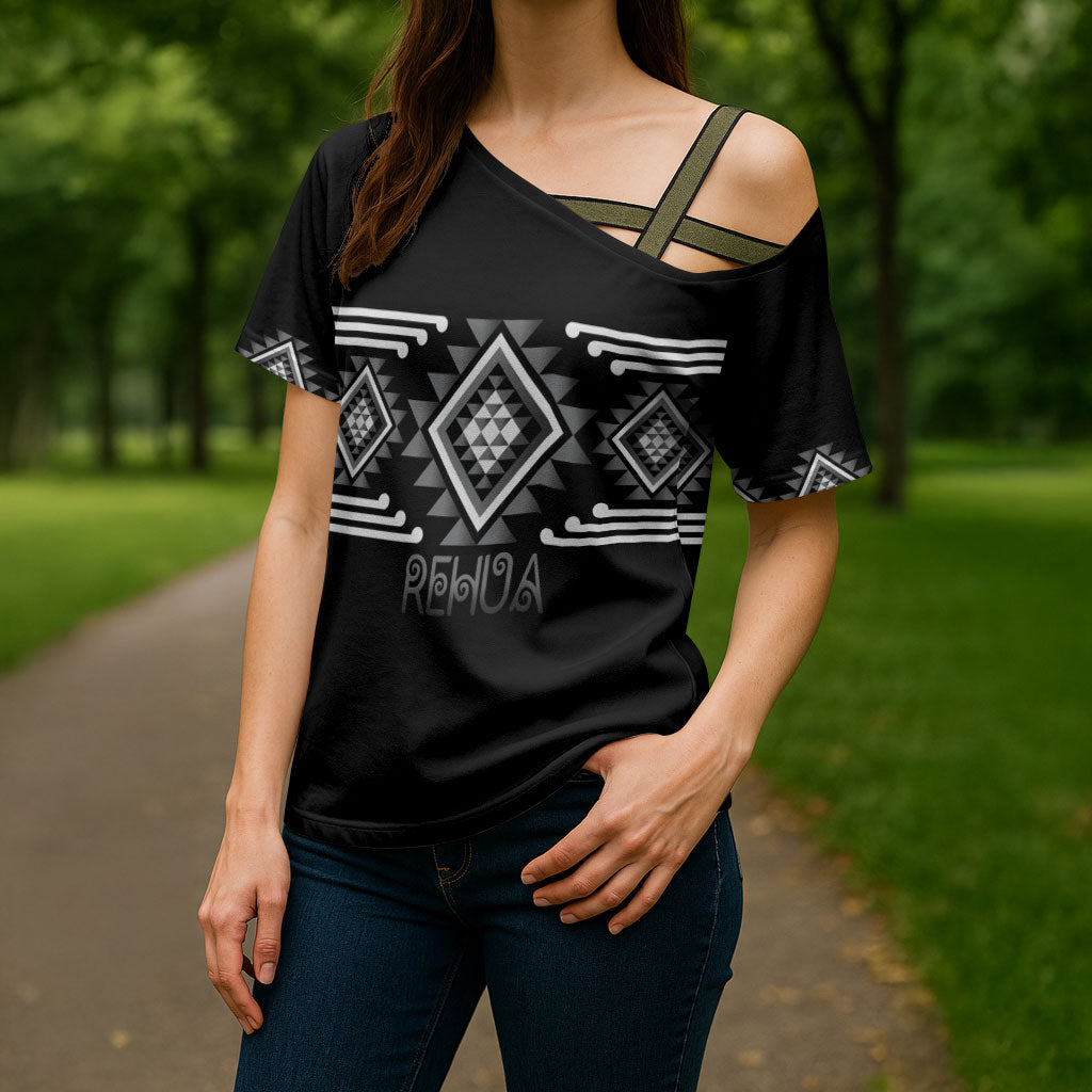 Aotearoa Atua Rehua Personalised Cross Shoulder Shirt Maori God Of Healing Taniko Motifs