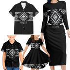 Aotearoa Atua Rehua Personalised Family Matching Long Sleeve Bodycon Dress and Hawaiian Shirt Maori God Of Healing Taniko Motifs
