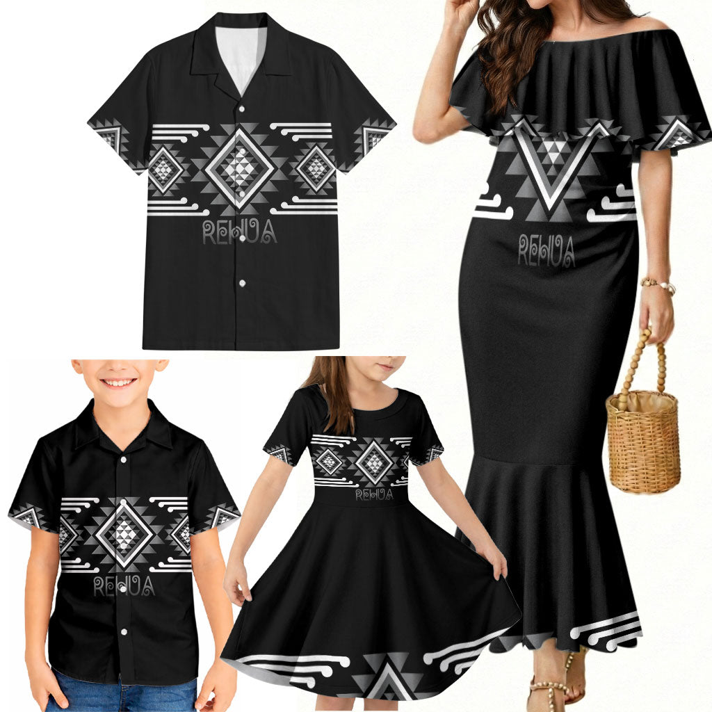 Aotearoa Atua Rehua Personalised Family Matching Mermaid Dress and Hawaiian Shirt Maori God Of Healing Taniko Motifs