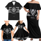 Aotearoa Atua Rehua Personalised Family Matching Off Shoulder Maxi Dress and Hawaiian Shirt Maori God Of Healing Taniko Motifs
