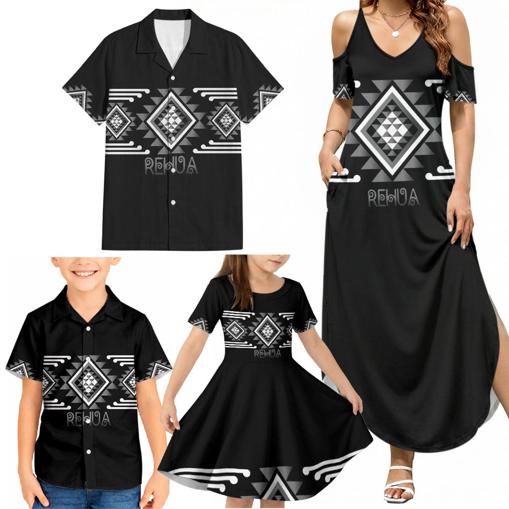 Aotearoa Atua Rehua Personalised Family Matching Summer Maxi Dress and Hawaiian Shirt Maori God Of Healing Taniko Motifs