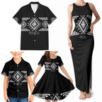 Aotearoa Atua Rehua Personalised Family Matching Tank Maxi Dress and Hawaiian Shirt Maori God Of Healing Taniko Motifs