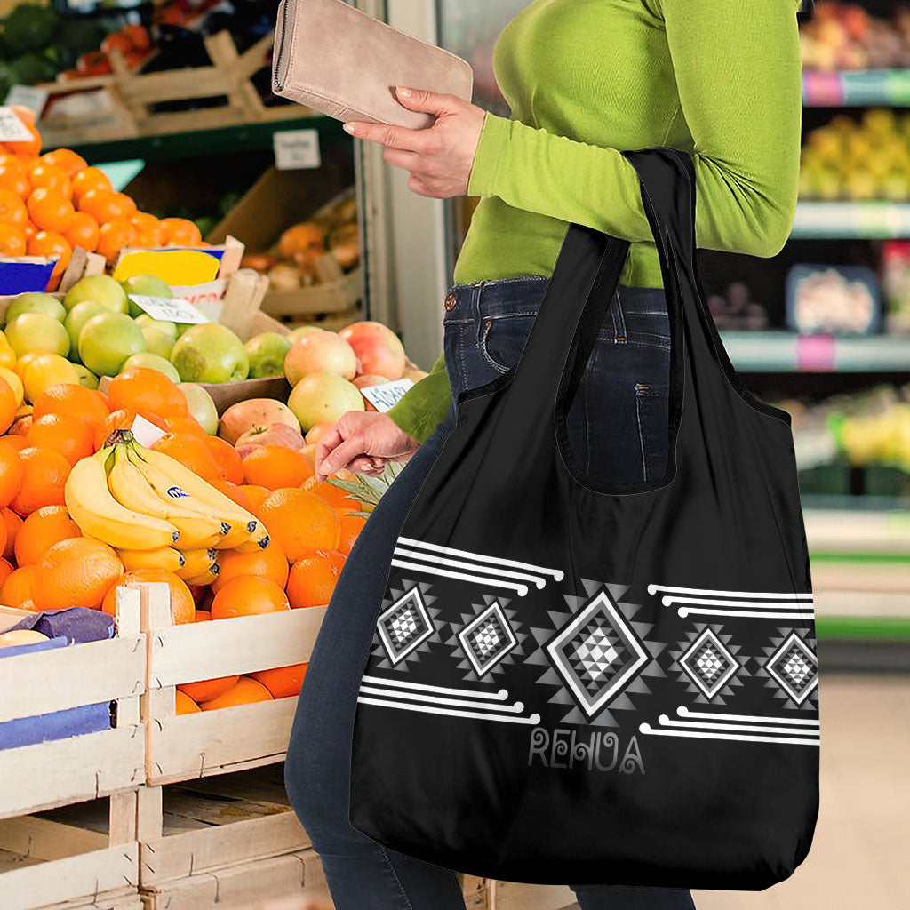 Aotearoa Atua Rehua Grocery Bag Maori God Of Healing Taniko Motifs