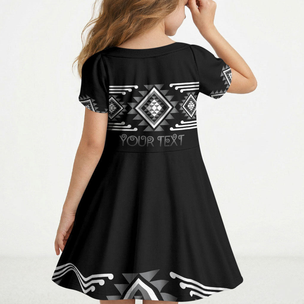 Aotearoa Atua Rehua Personalised Kid Short Sleeve Dress Maori God Of Healing Taniko Motifs