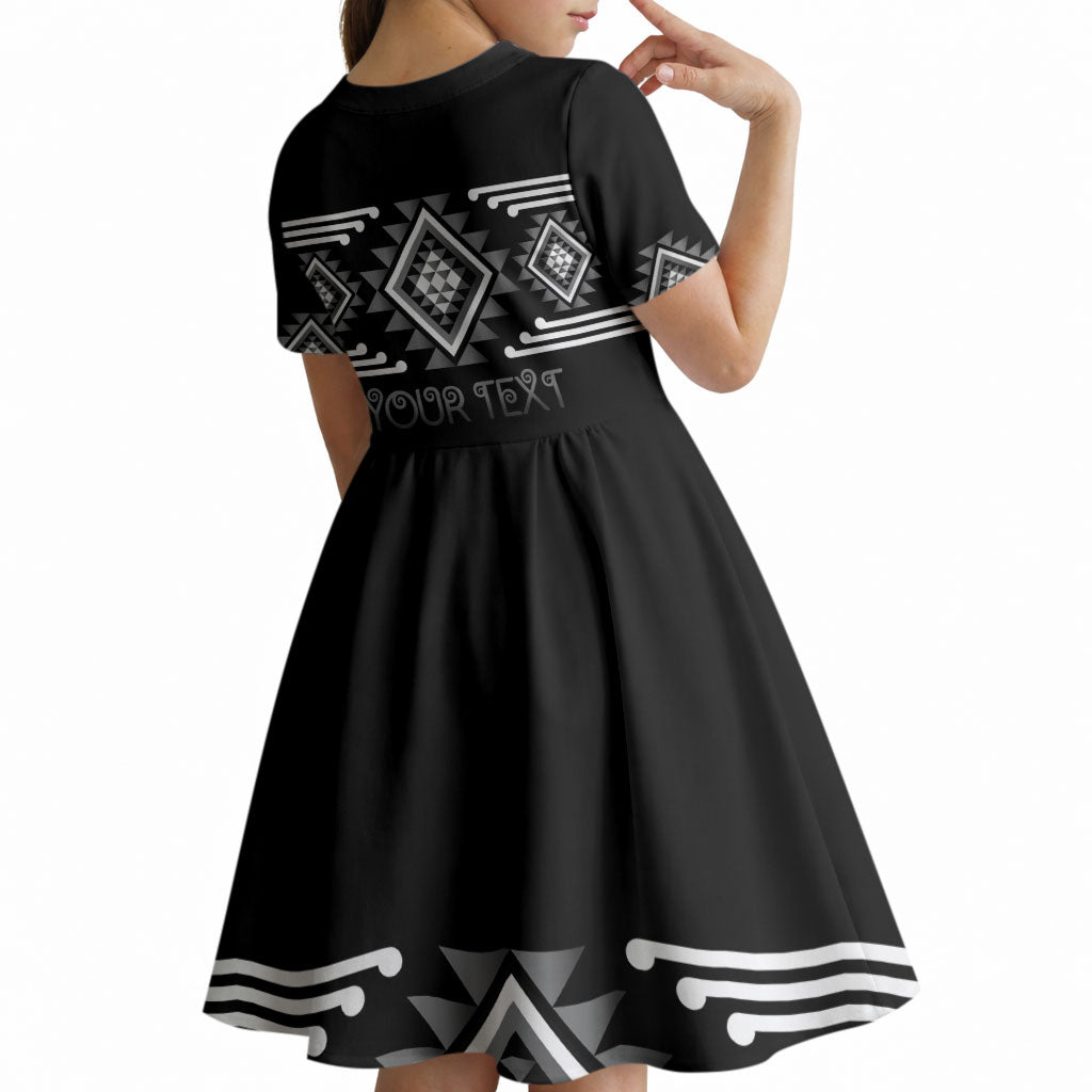 Aotearoa Atua Rehua Personalised Kid Short Sleeve Dress Maori God Of Healing Taniko Motifs