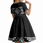Aotearoa Atua Rehua Personalised Kid Short Sleeve Dress Maori God Of Healing Taniko Motifs