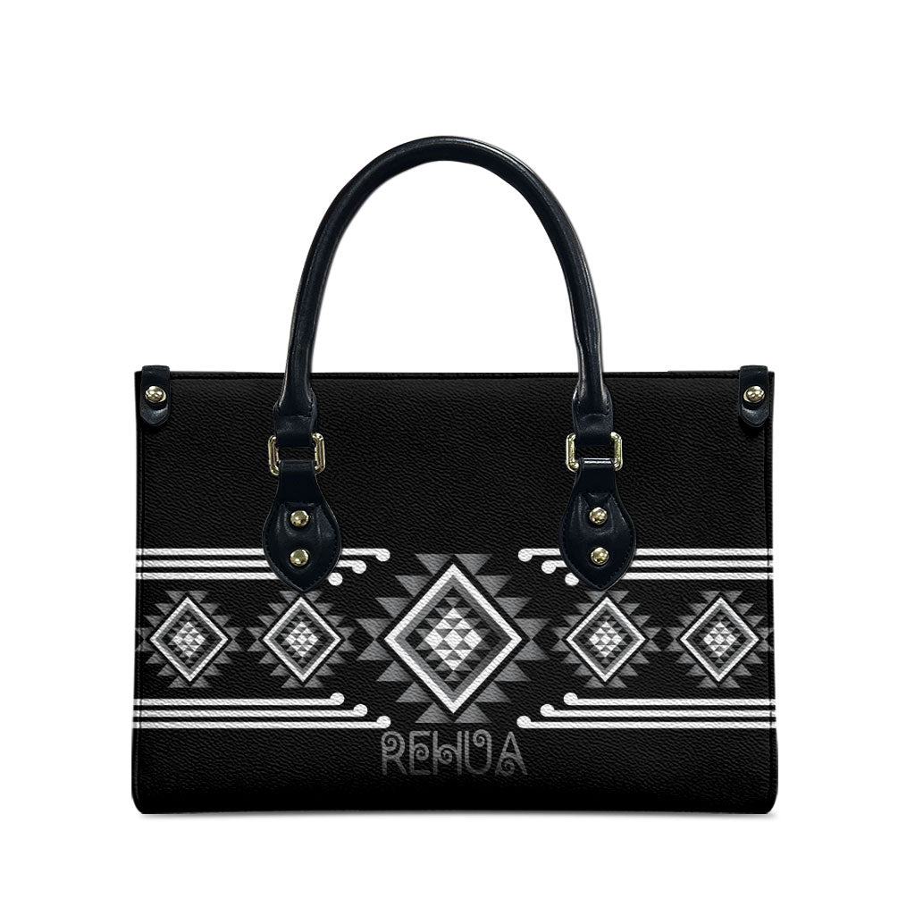 Aotearoa Atua Rehua Leather Bag Maori God Of Healing Taniko Motifs