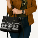 Aotearoa Atua Rehua Leather Bag Maori God Of Healing Taniko Motifs