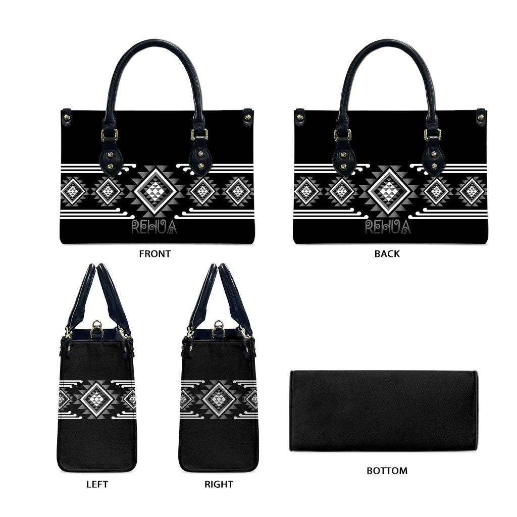 Aotearoa Atua Rehua Leather Bag Maori God Of Healing Taniko Motifs