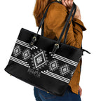 Aotearoa Atua Rehua Leather Tote Bag Maori God Of Healing Taniko Motifs