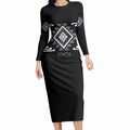 Aotearoa Atua Rehua Personalised Long Sleeve Bodycon Dress Maori God Of Healing Taniko Motifs