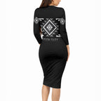 Aotearoa Atua Rehua Personalised Long Sleeve Bodycon Dress Maori God Of Healing Taniko Motifs