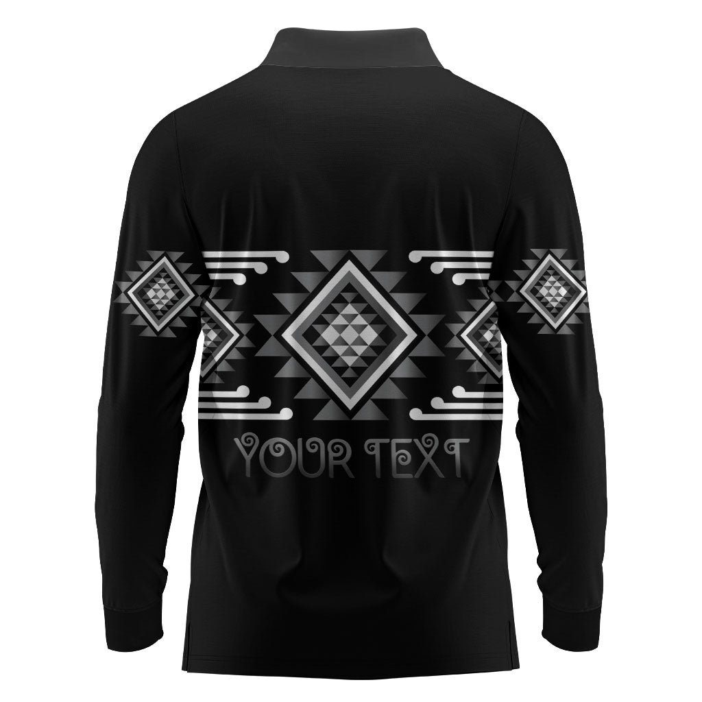 Aotearoa Atua Rehua Personalised Long Sleeve Polo Shirt Maori God Of Healing Taniko Motifs