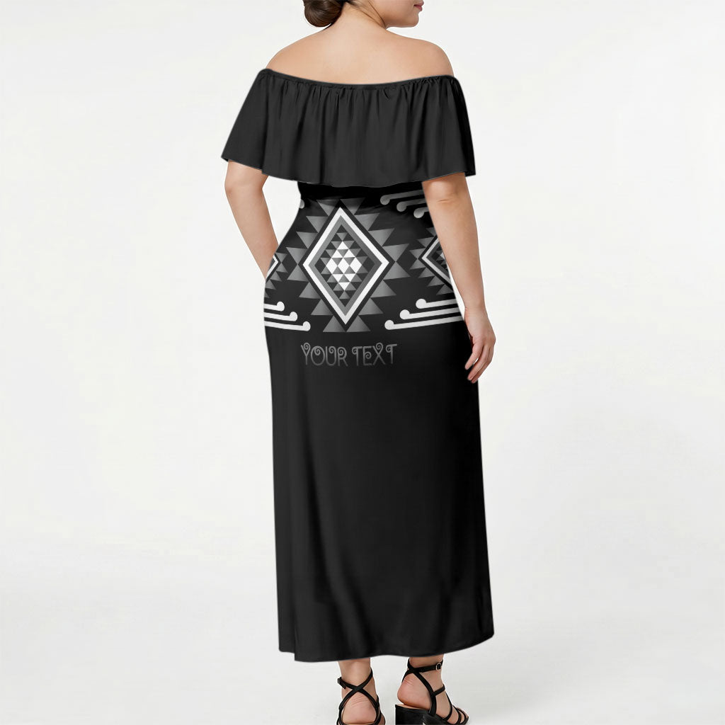 Aotearoa Atua Rehua Personalised Off Shoulder Maxi Dress Maori God Of Healing Taniko Motifs