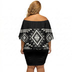 Aotearoa Atua Rehua Personalised Off Shoulder Short Dress Maori God Of Healing Taniko Motifs