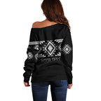 Aotearoa Atua Rehua Personalised Off Shoulder Sweater Maori God Of Healing Taniko Motifs