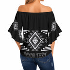 Aotearoa Atua Rehua Personalised Off Shoulder Wrap Waist Top Maori God Of Healing Taniko Motifs