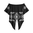 Aotearoa Atua Rehua Personalised Off Shoulder Wrap Waist Top Maori God Of Healing Taniko Motifs