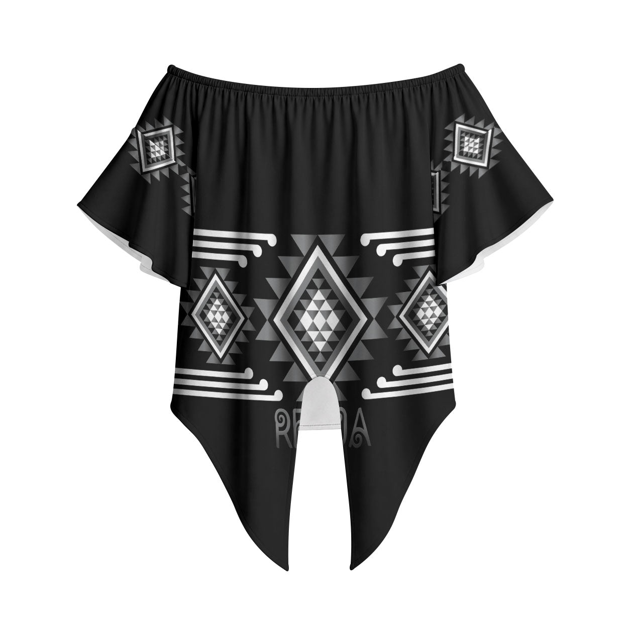 Aotearoa Atua Rehua Personalised Off Shoulder Wrap Waist Top Maori God Of Healing Taniko Motifs