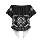 Aotearoa Atua Rehua Personalised Off Shoulder Wrap Waist Top Maori God Of Healing Taniko Motifs