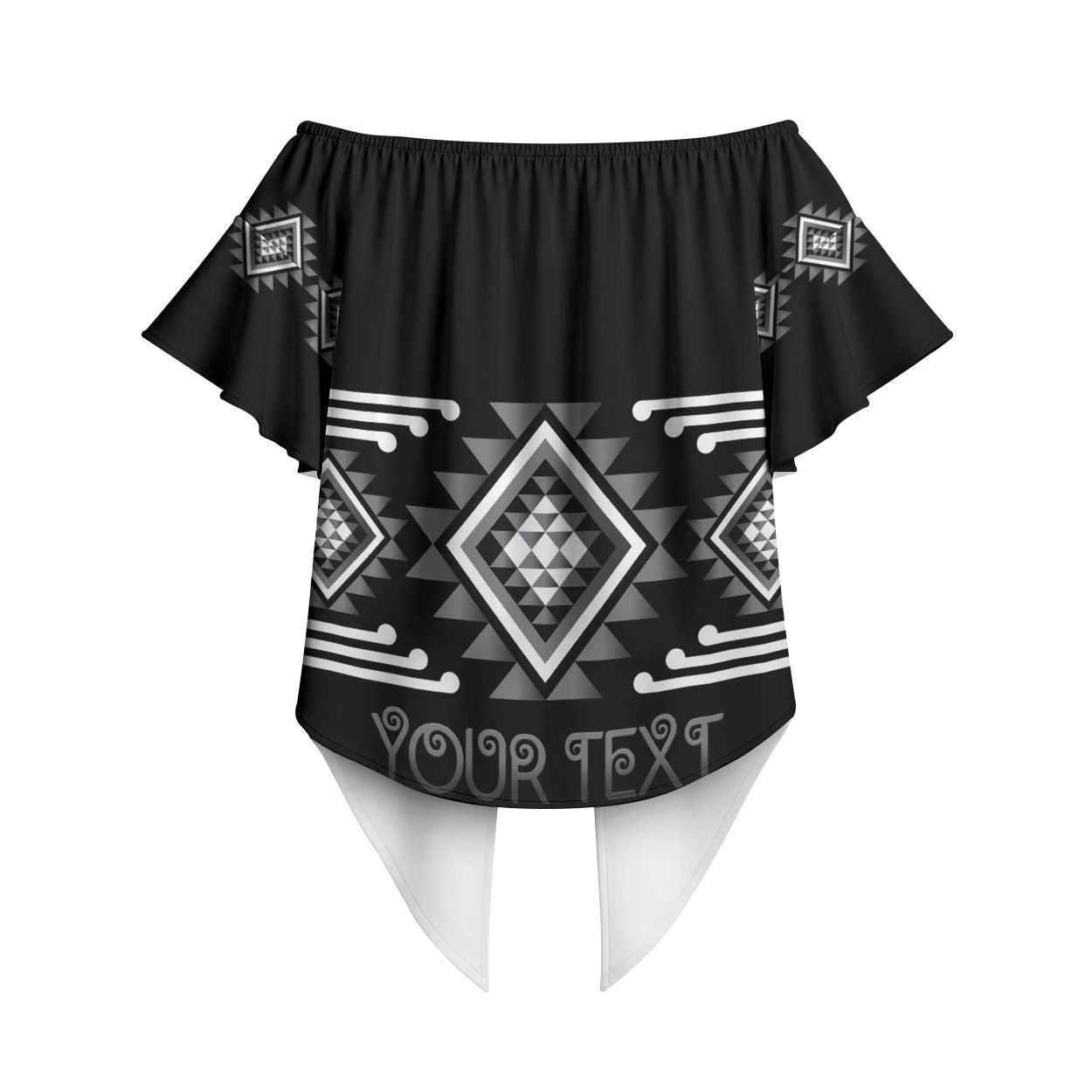 Aotearoa Atua Rehua Personalised Off Shoulder Wrap Waist Top Maori God Of Healing Taniko Motifs