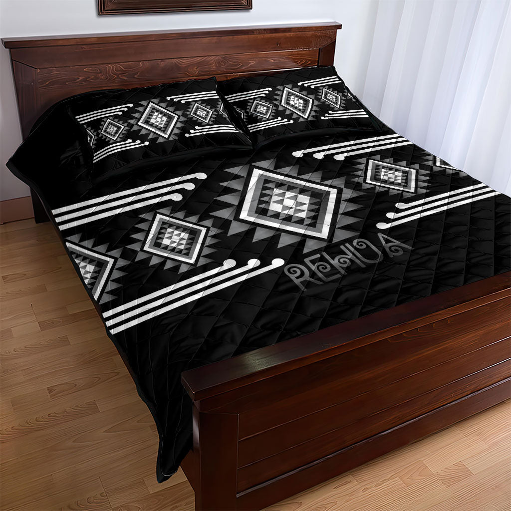 Aotearoa Atua Rehua Quilt Bed Set Maori God Of Healing Taniko Motifs