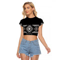 Aotearoa Atua Rehua Personalised Raglan Cropped T Shirt Maori God Of Healing Taniko Motifs
