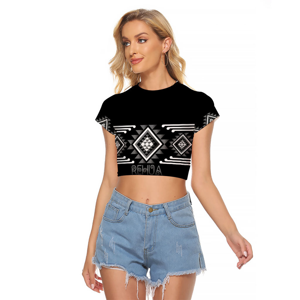 Aotearoa Atua Rehua Personalised Raglan Cropped T Shirt Maori God Of Healing Taniko Motifs