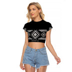 Aotearoa Atua Rehua Personalised Raglan Cropped T Shirt Maori God Of Healing Taniko Motifs
