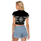 Aotearoa Atua Rehua Personalised Raglan Cropped T Shirt Maori God Of Healing Taniko Motifs