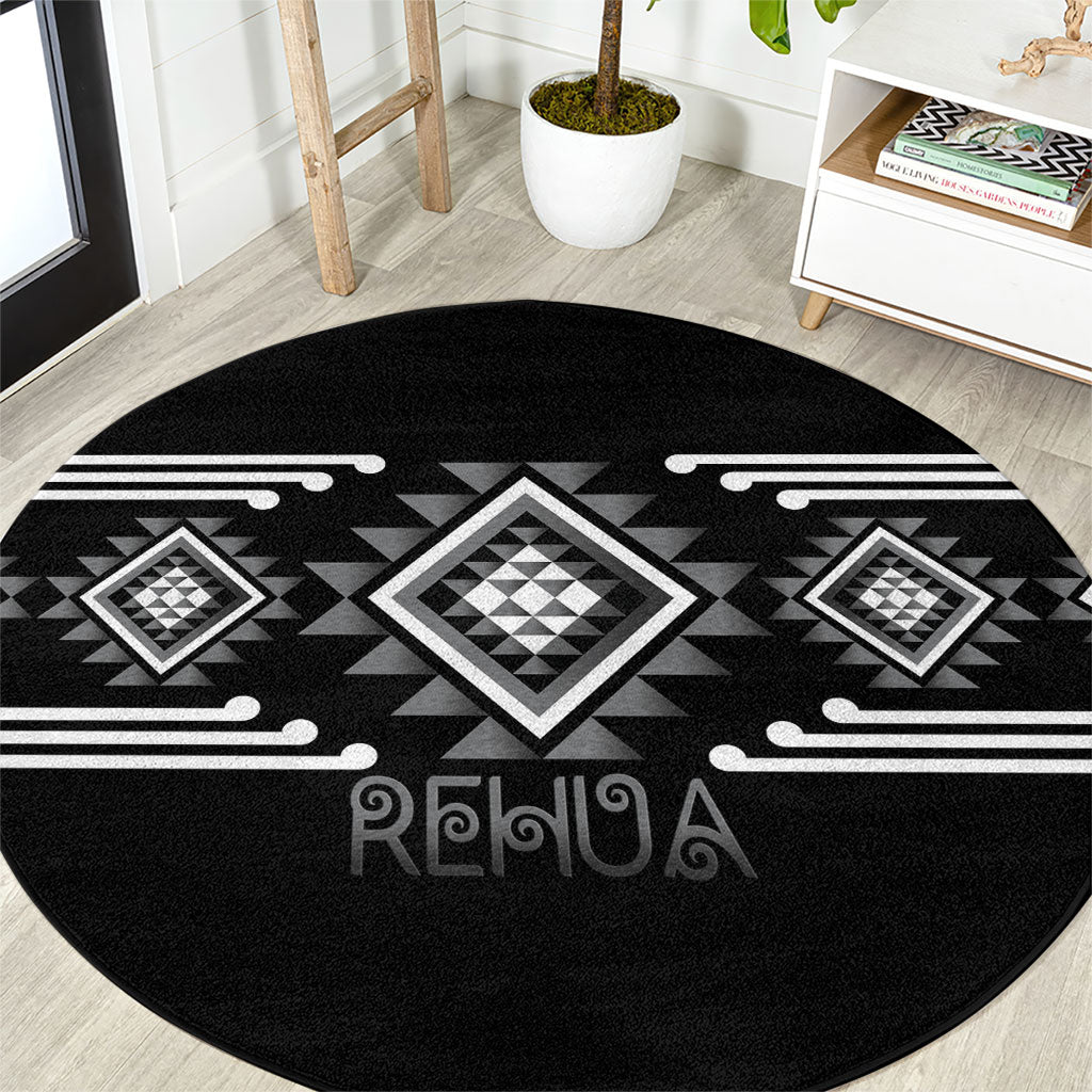 Aotearoa Atua Rehua Round Carpet Maori God Of Healing Taniko Motifs