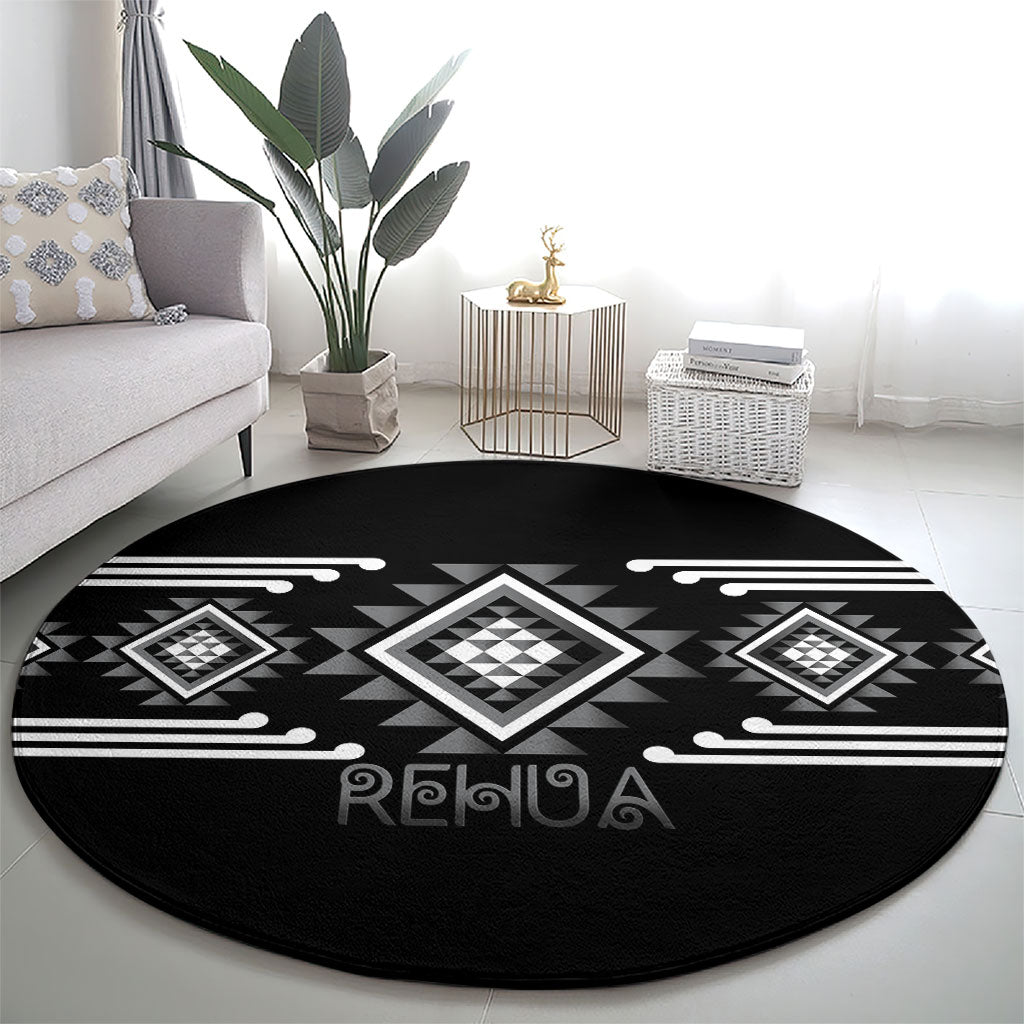 Aotearoa Atua Rehua Round Carpet Maori God Of Healing Taniko Motifs