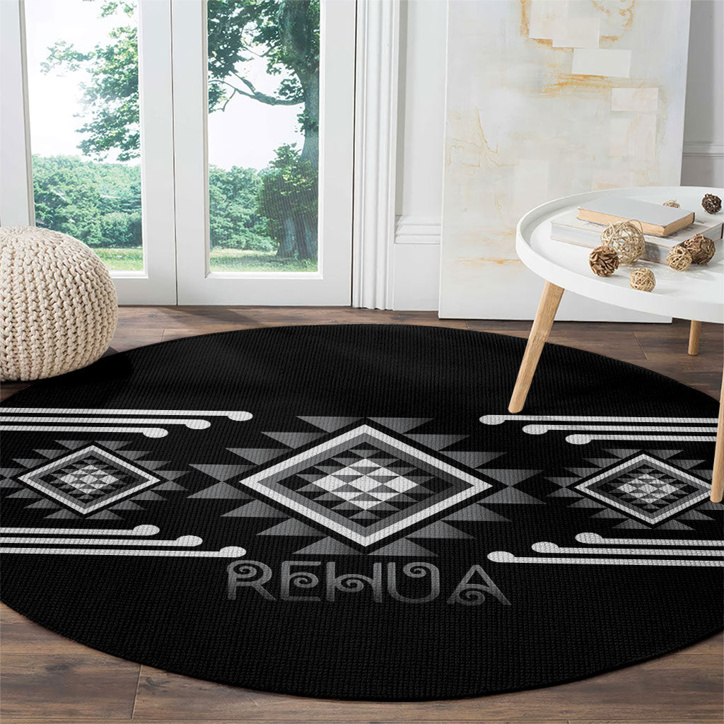 Aotearoa Atua Rehua Round Carpet Maori God Of Healing Taniko Motifs