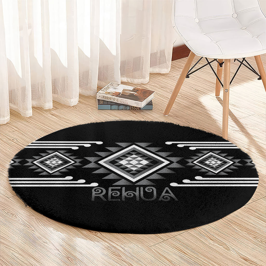 Aotearoa Atua Rehua Round Carpet Maori God Of Healing Taniko Motifs